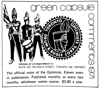 Advertisement for GCC (from Drum Corps Digest, May, 1971)
Created by Don Daber
Submitted by Vern Reid
