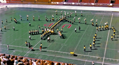 Seneca Optimists playing Farandole (DCI prelims, Philadelphia, 1976)
Photo submitted by Mark Decloux
Keywords: 1976