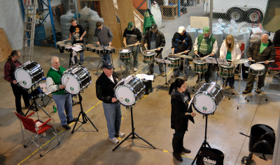 Optimists Alumni drums at rehearsal (Kitchener, 2012)
Photo by David Johns
Keywords: 2012