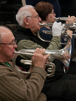 Rick Shearer, Bob Carell and Heather Hyslop at rehearsal (Kitchener, 2012)
Photo by Eric McConachie
Keywords: 2012