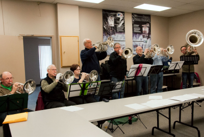 Some of the horns at rehearsal (Kitchener, 2012)
Photo by Eric McConachie
Keywords: 2012