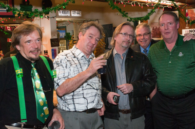 Bill Kane, Scott Butcher, Jeff Mackay, Dave Bruce and Ric Brown (Wearing of the Green, 2012)
Photo by David Johns
Keywords: 2012