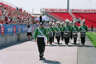 Vern leading the parade at BMO field, Warrior's Day (2008)
Photo by Eric McConachie
Keywords: 2008