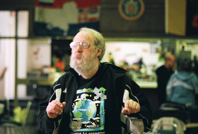 Paul Thompson (either demonstrating something or just making faces)
Photo by Dave Johns
