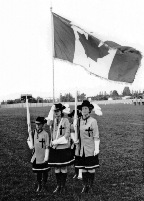 Tina Faibish, ?, ?,  Cardinals (1977)
Photo by Doug Smith
Keywords: 1977