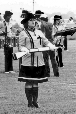 Faulene Porter on rifle and Lorraine Blue on xylophone, Cardinals (1977)
Photo by Doug Smith
Keywords: 1977
