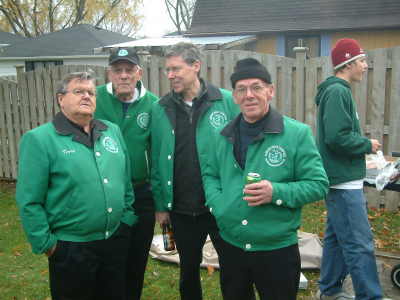 Terry Sweeney, Dick Brown, Mike Thys, Al Miller (at Ric Brown's, 2005)
Photo by Frank Rood
Keywords: 2005
