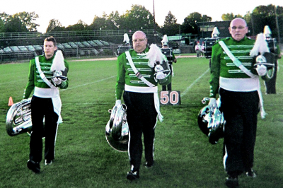 Optimists Alumni contras, Jason Filipchuk, Rick Robida, Bill Kellas (Glens Falls, 2007)
Photo submitted by Rick Robida
Keywords: 2007