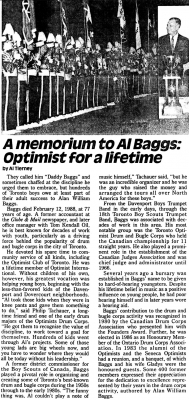 A memoriam to Mr Baggs by Al Tierney
