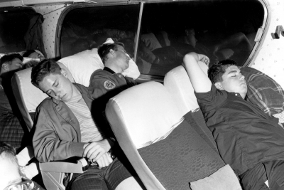 on the bus (Mike Thys on the left in the corps jacket) (1963 or 1964)
Photo by Don Daber
Keywords: 1963 1964