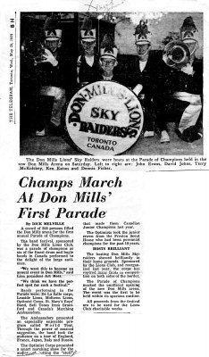 Article on Don Mills Sky Raiders (Toronto Telegram, 1959)
Submitted by David Johns
Keywords: 1959