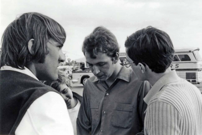 Randy Cochrane, ?,  Paul Thompson and Mike Arsenault (about 1971 or 1972)
Photo by Don Daber
Keywords: 1971 1972