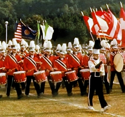 Archer-Epler Musketeers - the big belt says it's probably a young Jim McConkey as Drum Major (1960?)
Unknown Photographer
Keywords: 1960