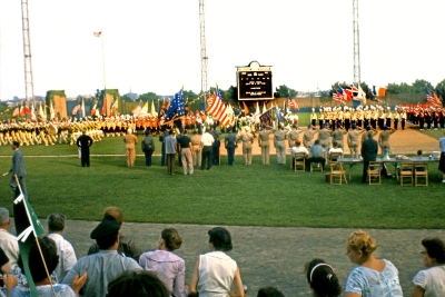 St Vincent's Cadets enter the retreat (The Dream, Roosevelt Stadium, Jersey City, 1960)
Photo by Don Daber
Keywords: 1960