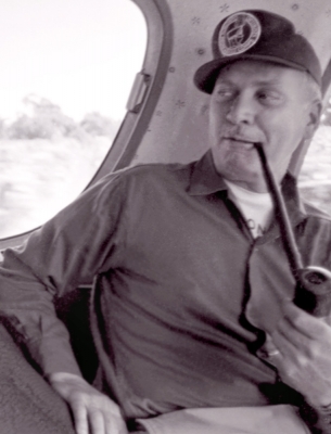 Mr Baggs with the pipe given to him by the corps members (Falconer, 1960)
Photo by Don Daber
Keywords: 1960