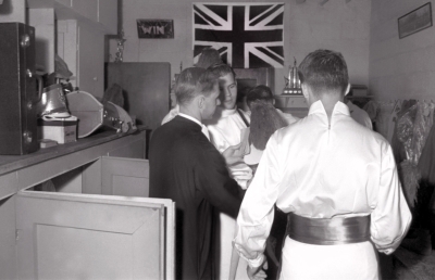 De La Salle putting on their new uniforms for the first time (1960)
Photo by Don Daber
Keywords: 1960