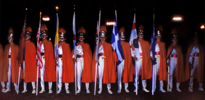 Del's Guard on retreat in their capes (Grape Festival, 1960)
Photo by Don Daber
Keywords: 1960