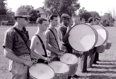 Toronto Optimists drumline practicing (Rochester, 1960)
Photo by Don Daber
Keywords: 1960