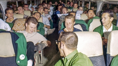 Members of the Toronto Optimists on the bus (1963)
Photo by Don Daber
Keywords: 1963