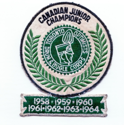Toronto Optimists 7 Year jacket crest and patch (1965)
Created by Don Daber
Keywords: 1965