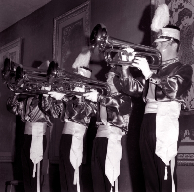 L-R: Paul Thompson, Ray and Dennis Roussel and Wayne Dean, Toronto Optimists brass quartet (Individuals, 1968) 
Photo by Don Daber
Keywords: 1968