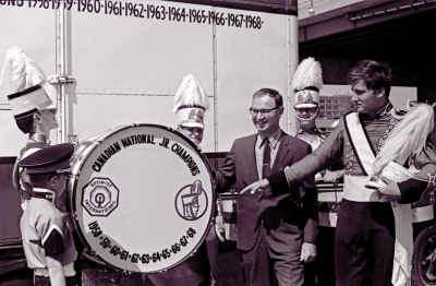 Promo Shot showing Optimist Cadets, Vern Johansson and Toronto Optimists (1969)
Photo by Don Daber
Keywords: 1969