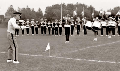 Les Compagnons with Maurice Legault as drum major (Ontario Championships, Kitchener, 1970)
Photo by Eric McConachie
Keywords: 1970