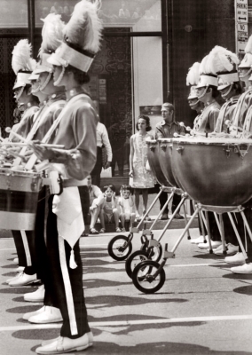 Toronto Optimists tymps on wheels (Alhambra Parade, Toronto, 1971)
Posted by David Carr on the Ontario Drum Corps Facebook page

First published in the Toronto Star on August 2, 1971
Keywords: 1971