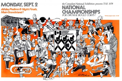 Front cover of the Nationals program (1974)
Artwork by Paul  McCusker

Submitted by Eric McConachie
Keywords: 1974