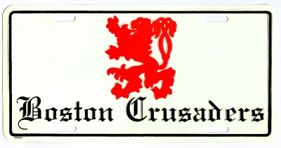 Boston Crusaders Licence Plate
