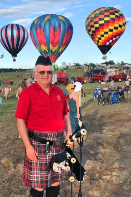 John McAlpine in his uniform for the North Carolina State Pipe Band (Memorial Day, Raleigh, NC, 2022)
Submitted by John
Keywords: 2022