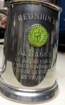 Beer Mug presented to Mr Baggs (Reunion, 1969)
Submitted by Phil Hennings
Keywords: 1969