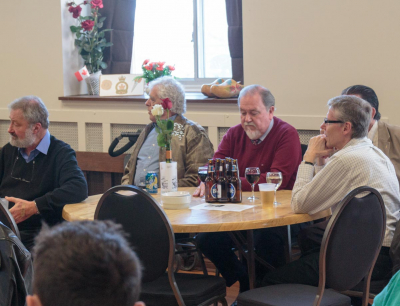 Vern Johansson, John MacDonald, Doug MacKenzie, Gord Lefevre and Mike Thys (Remembering Paul Thompson, 2015)
Photograph by Bob Carell
Keywords: 2015