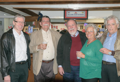 Mike Thys, Gord LeFevre, Doug MacKenzie, Stephanie Brenner (Thompson) and John MacDonald (Remembering Paul Thompson, 2015)
Photo by Eric McConachie
Keywords: 2015