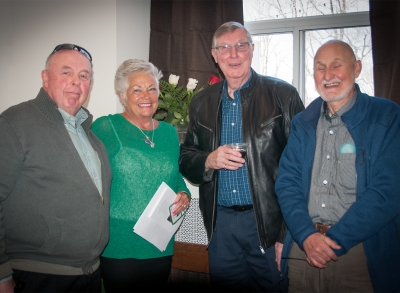 Rick Shearer, Paul's sister Stephanie Brenner (Thompson), Phil Hennings and Ray Roussel (Remembering Paul Thompson, 2015)
Photo by Eric McConachie
Keywords: 2015