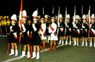 Sarnia Marching Angels with the Sarnia Sertomanaires on the left (unknown year)
From the Ontario Drum Corps Facebook page
