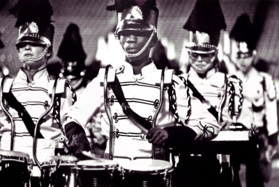 Rod Hoffman on marching Conga drums, Rick Jemmett on keyboard and Tommy Sams on Bongo, Seneca Optimists (1977)
Photo by Don Daber
Keywords: 1977