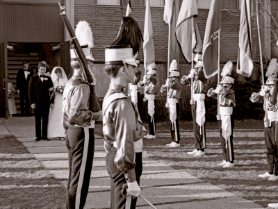 Toronto Optimist Honour Guard (Vern Johansson's wedding, April 11, 1970)
Photo by Don Daber
Keywords: 1970
