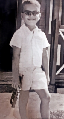 A very young Wayne Dillon with his first horn (before he joined The Optimists)
Unknown Photograopher
