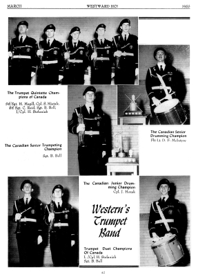 Page from Western's yearbook showing some future members of the Optimists (1955)
from Western Tech Yearbook 
Keywords: 1954