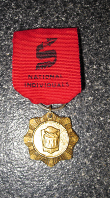 Individuals drum medal, Seneca College, early 1970s
Submitted by Judy Ferguson
Keywords: 1970